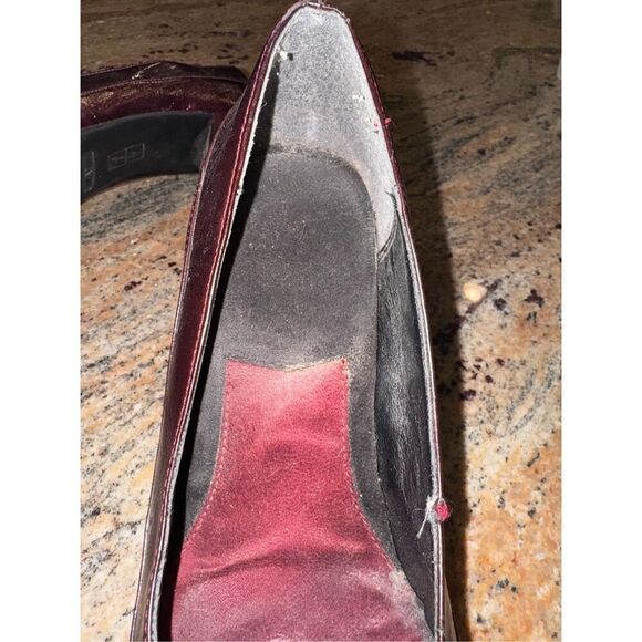 A2 Aerosoles Big Ben Peep Toe Pump Heels Maroon Faux Leather Size 9 - Picture 12 of 12